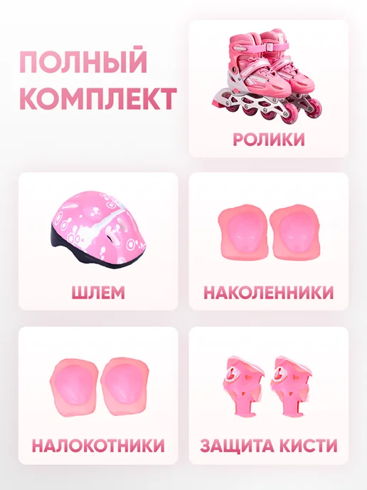 Shark Fit Роликовые коньки раздвижные со шлемом и защитой, вариант, фото 2