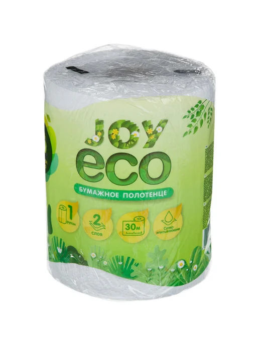 Joy Eco Полотенца бумажные JoyEco 2сл вторич 30м 1рул уп, вариант, фото 2
