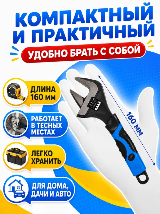 Универсальный ключ Ключ разводной сантехнический 35мм, вариант, фото 8