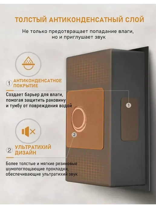 Warwolf Мойка для кухни нержавейка 50*45cm, черный, фото 3