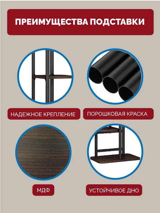 Garden Show Подставка 8 полок, МДФ (венге), 36х23,4х135,8 см, 36x23.4x135.8 см, фото 4