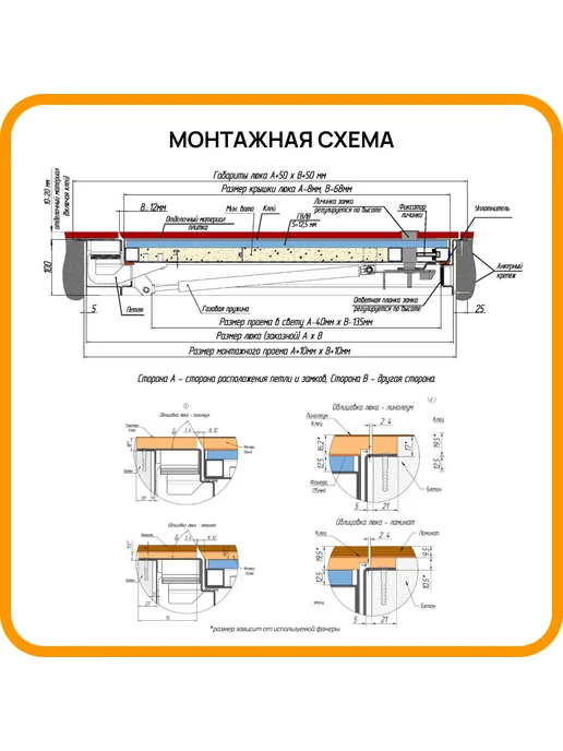 Хаммер Люк напольный Бонд Утепленный 80х80 см, 80x80 см, фото 5