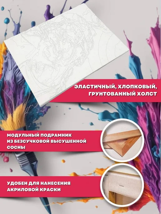БУДЬ ХУДОЖНИКОМ Картина по номерам Сотворение Рыжего Кота Животное, белый, фото 4