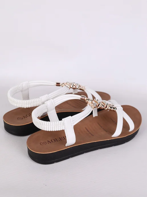 Liya Groff Fashion Сандалии летние на платформе с декором, голубой, фото 3