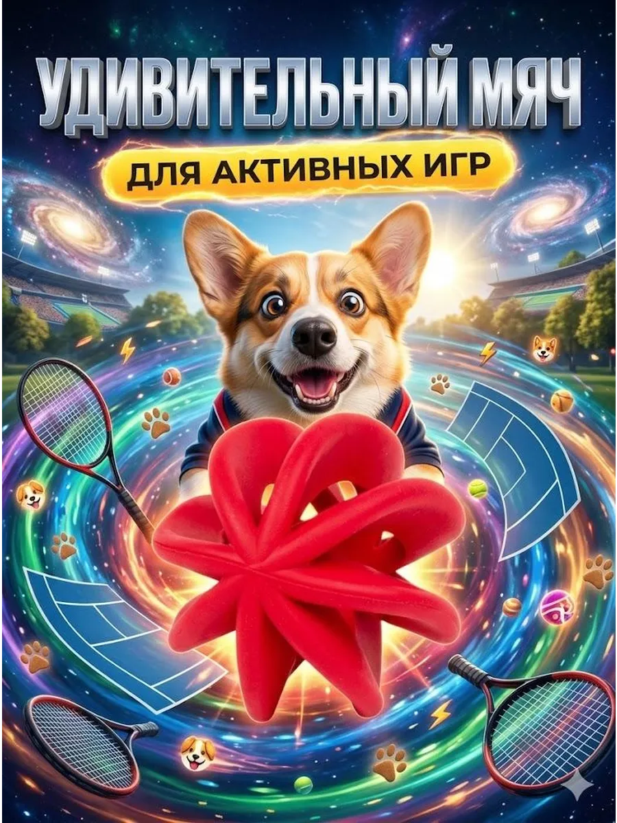 Игрушка мячик для чистки зубов собак