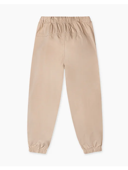 gloria jeans Бежевые брюки джоггеры (Jogger) с лейблом, бежевый, фото 4