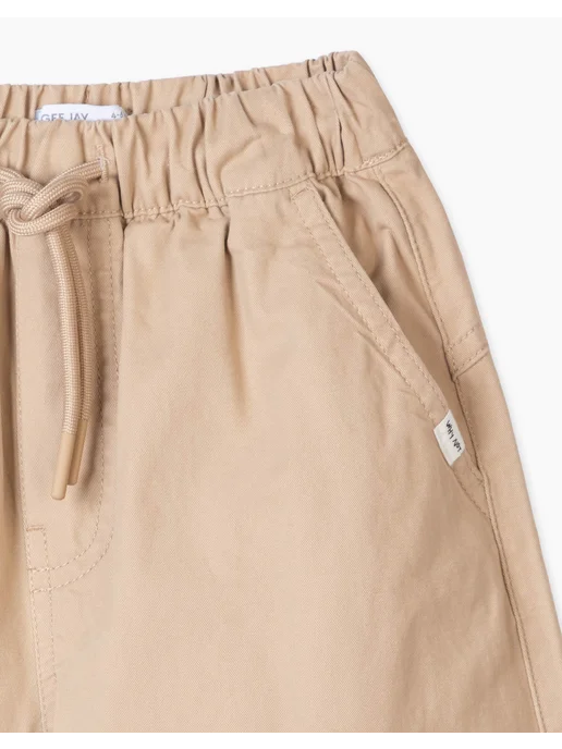 gloria jeans Бежевые брюки джоггеры (Jogger) с лейблом, бежевый, фото 5