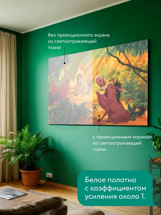 Экран для проектора 120" 16 9 (266х150 см), полотно, 266x150 см, фото 3