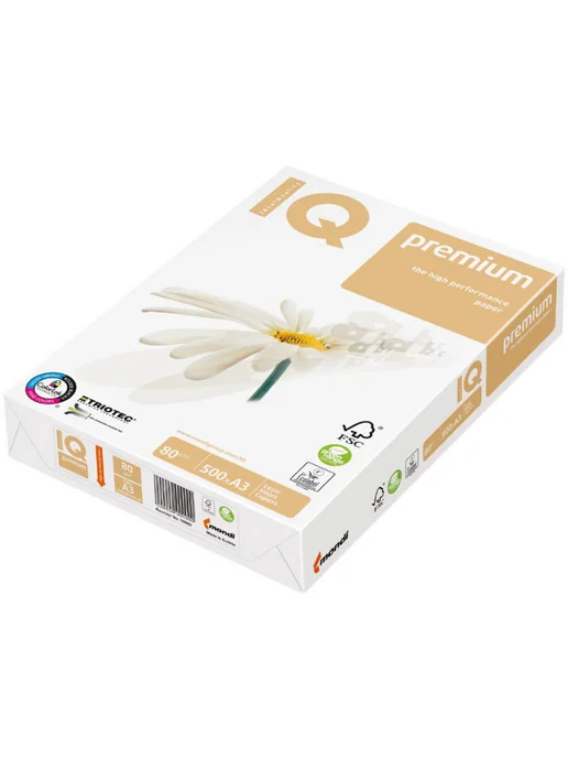 Бумага IQ Premium A3, 80 г/м², 500 листов, 1 пачка, фото 4