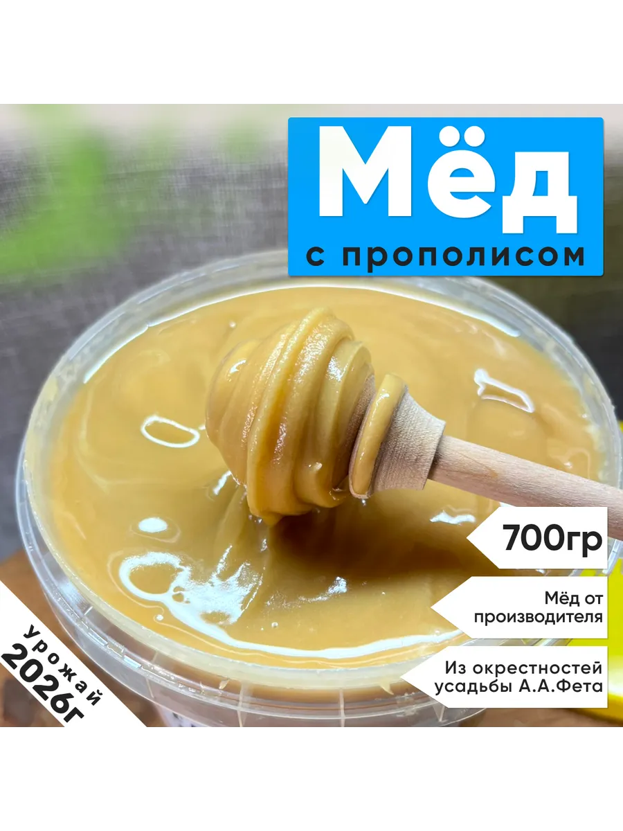 Мед с прополисом 700 грамм сбор 2026год