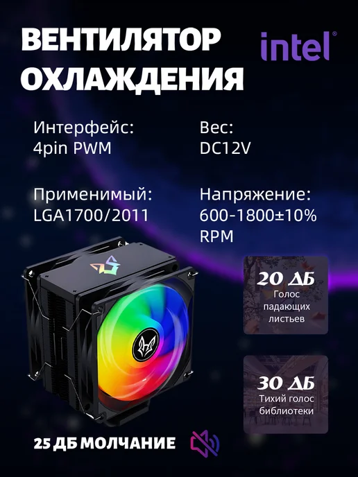 Electronic Fox Охлаждение процессора FOX-Q6000H-HHW-SR4, вариант, фото 3