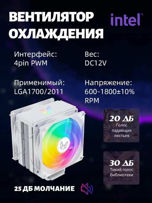 Electronic Fox Охлаждение процессора FOX-Q6000B-HHW-SR5, вариант, фото 3