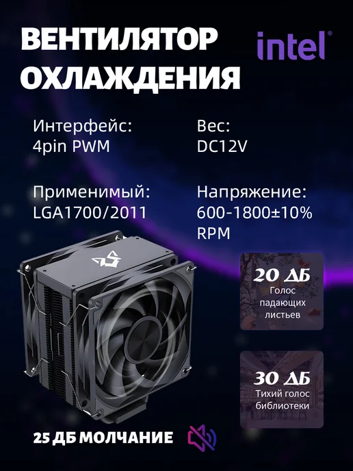 Electronic Fox Охлаждение процессора FOX-Q7000H-HHW-SR6, вариант, фото 3