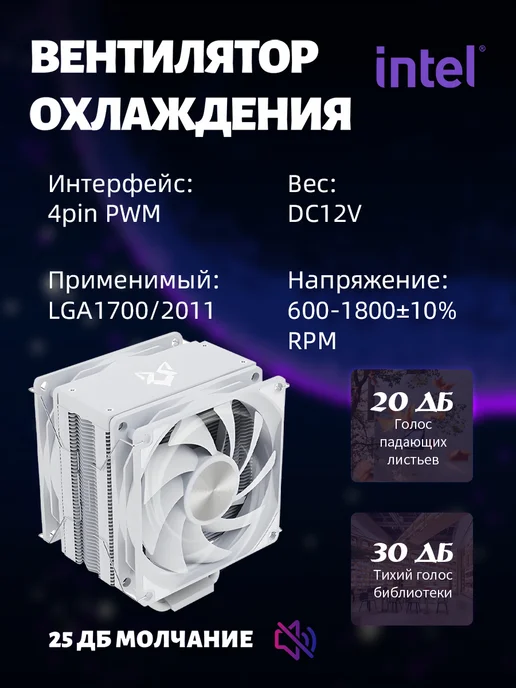 Electronic Fox Охлаждение процессора FOX-Q7000B-HHW-SR7, вариант, фото 3