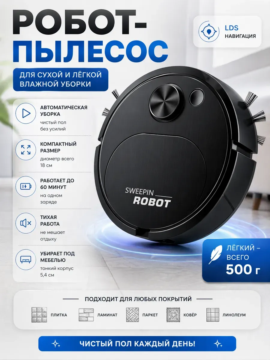 Мини робот пылесос