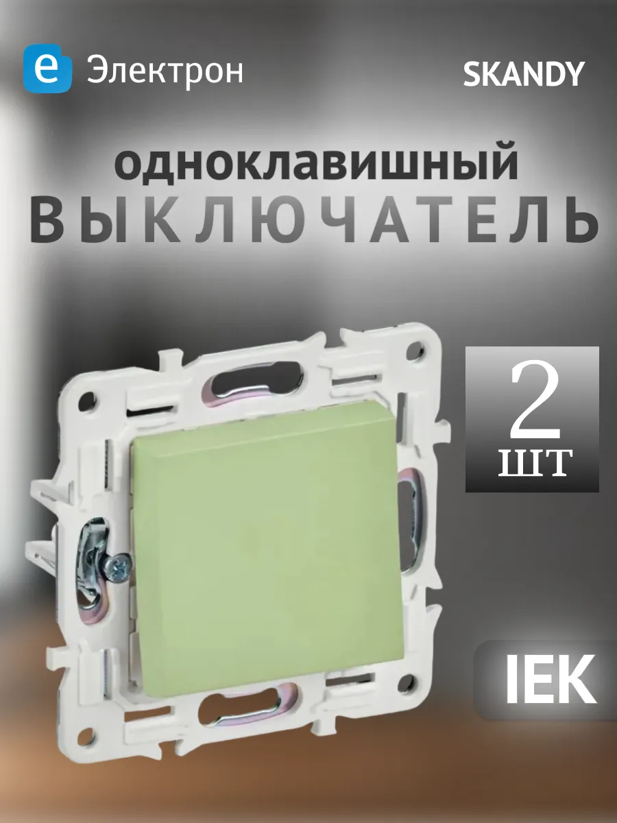 Выключатель одноклавишный ИЕК Skandy (2 штуки)