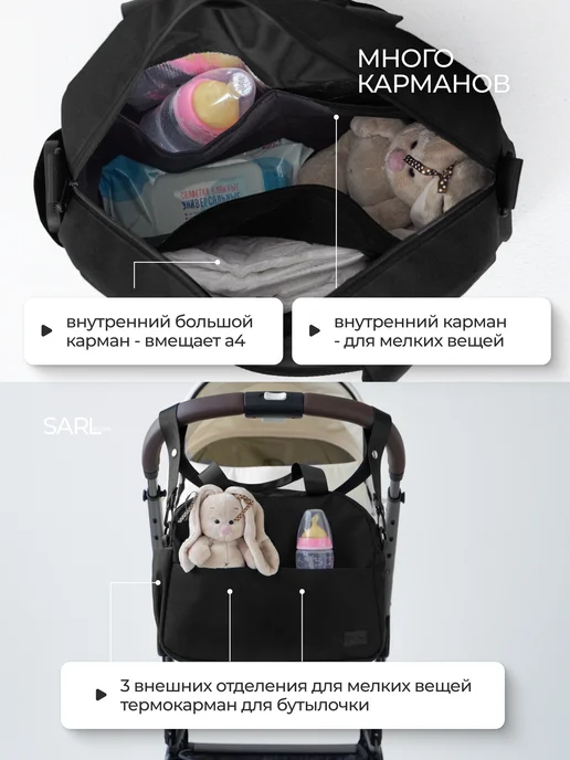 SARL WEAR Сумка для коляски, черный, фото 6
