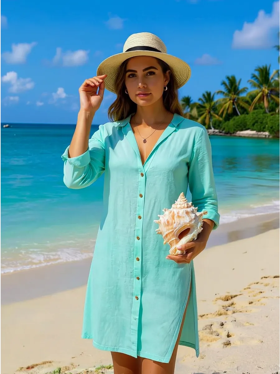 Туника пляжная с капюшоном Plus Size