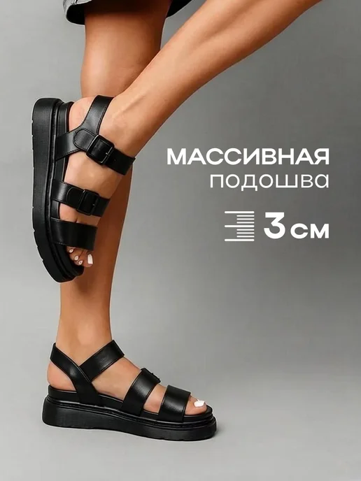 босоножки на платформе, черный, фото 4