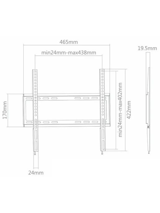 Selenga Кронштейн фиксированный для ТВ 32"-55", NICEDEVICE ТМ160, черный, фото 5
