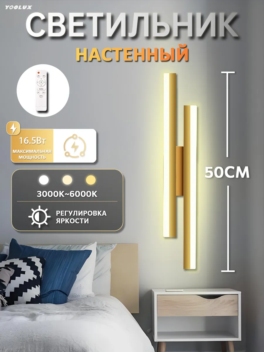 Светильник настенный светодиодный, бра LIFEPLUS, трехцветный