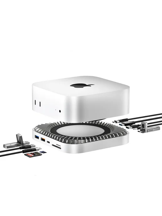 Док-станция Mac mini M4 USB Док-станция для Mac Mini M4 Hub, белый