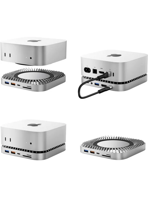 Док-станция Mac mini M4 USB Док-станция для Mac Mini M4 Hub, белый, фото 3