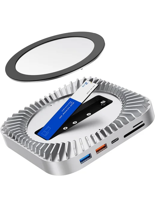 Док-станция Mac mini M4 USB Док-станция для Mac Mini M4 Hub, белый, фото 6