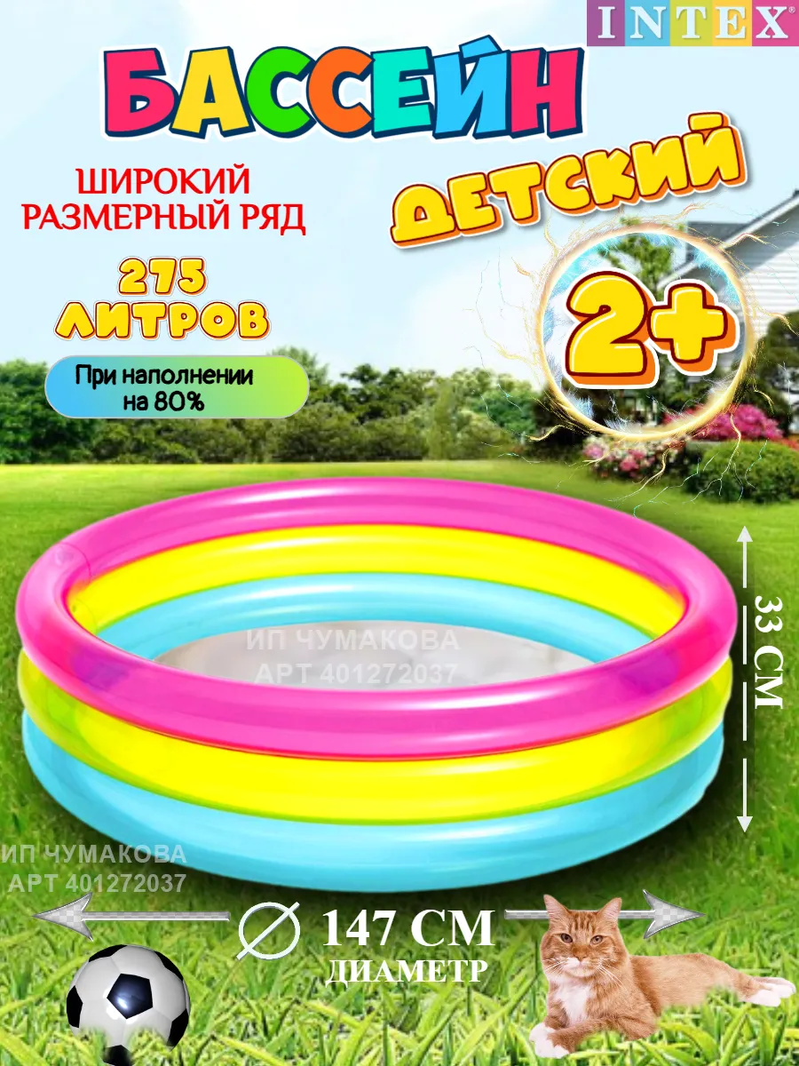 Бассейн детский надувной, диаметр 147 см
