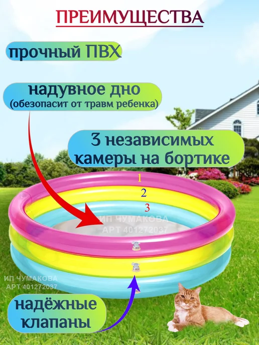 Intex Бассейн детский надувной диаметром 86 см, голубой, в упаковке 1,6 кг, фото 3
