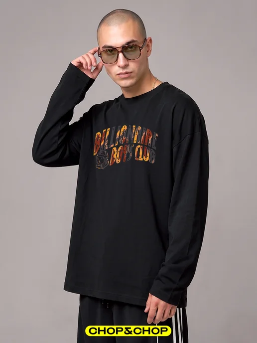 CHOP&CHOP Лонгслив Billionaire Boys Club pinterest оверсайз y2k, черный, фото 2