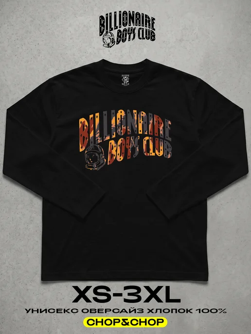 CHOP&CHOP Лонгслив Billionaire Boys Club pinterest оверсайз y2k, черный, фото 3