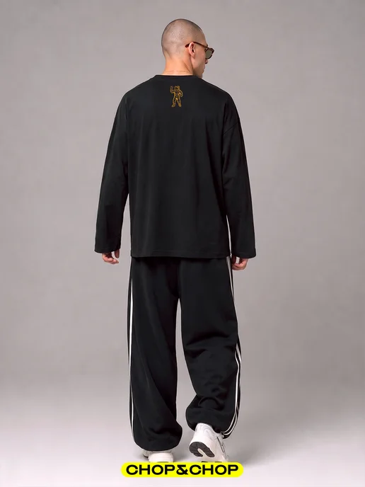 CHOP&CHOP Лонгслив Billionaire Boys Club pinterest оверсайз y2k, черный, фото 4