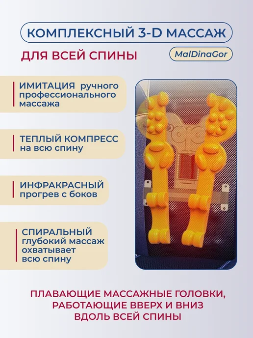 Massani Массажная накидка на кресло Шиацу для спины и шеи, синий, фото 5