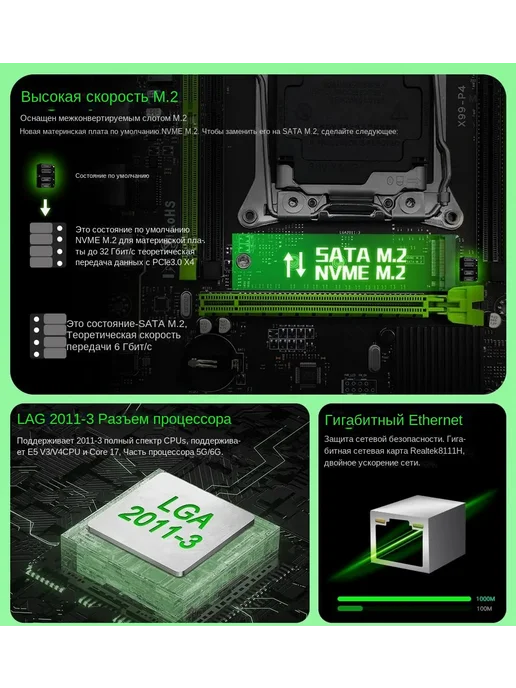 MACHINIST X99 P4 материнская плата E5 2695 V4 комплект 16G DDR4 RAM, 16 г, фото 7