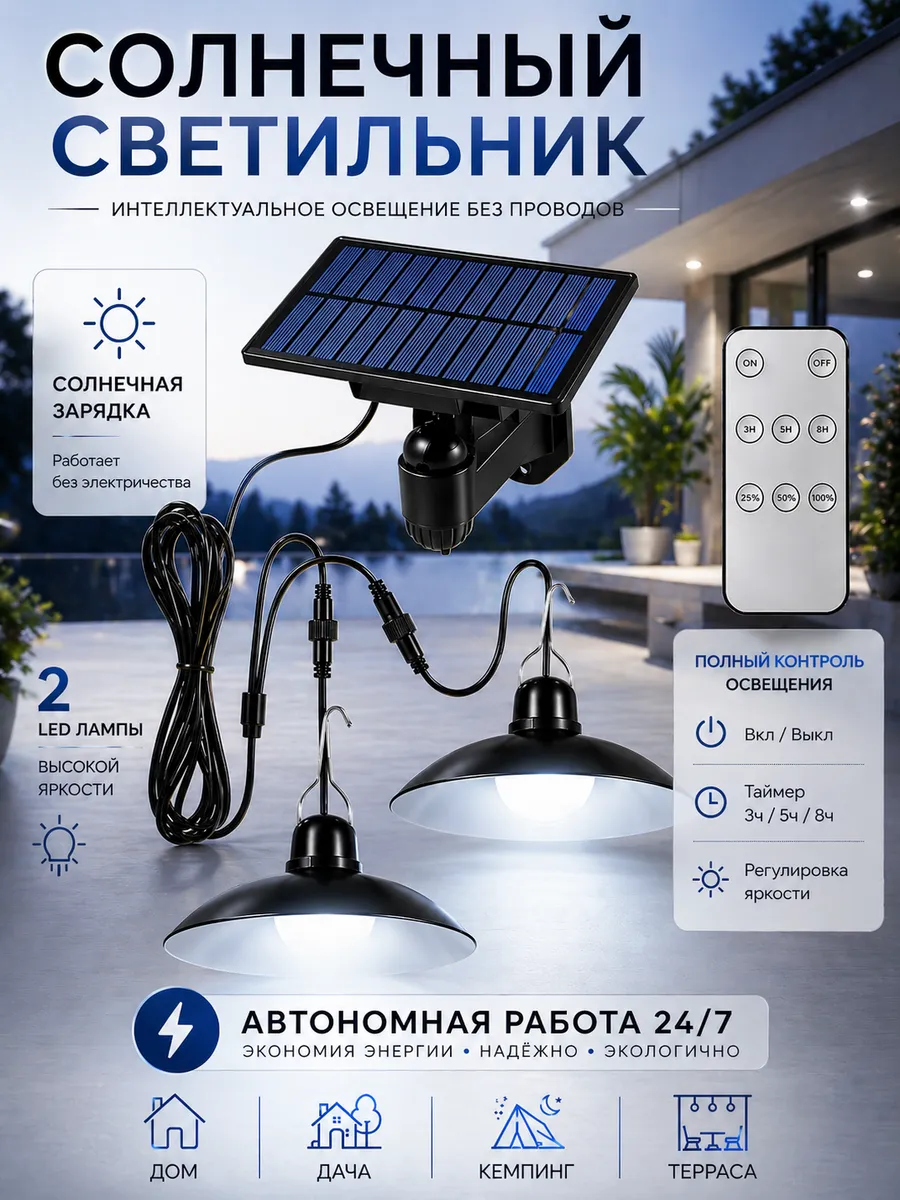 Уличный светильник на солнечной батарее