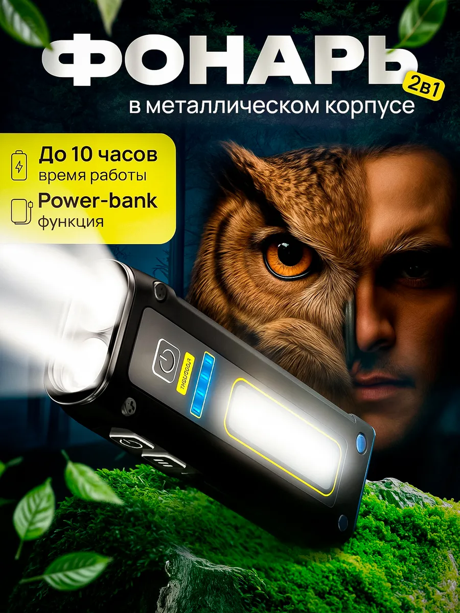 Фонарь аккумуляторный ручной светодиодный карманный