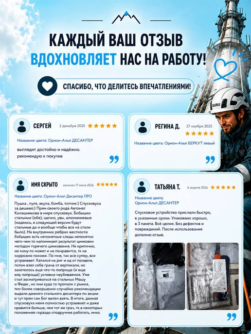 Орион Альп Спусковое устройство "Десантер" (альпинизм, промальп), синий, фото 8
