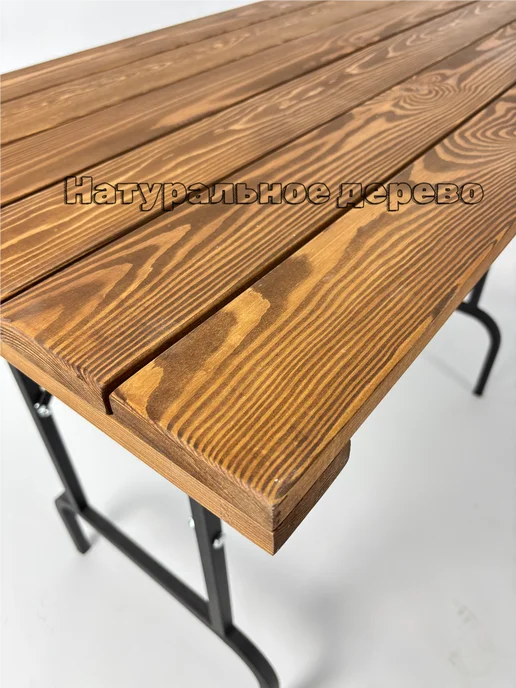iWood Стол садовый складной для дома дачи бани, черный, фото 7