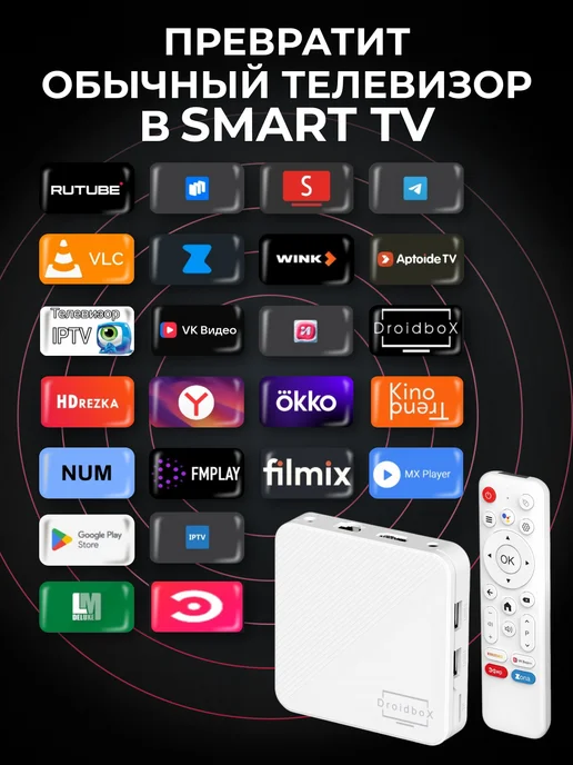 Droidbox Смарт ТВ приставка на Андроид TV для телевизора DX1 2 16, вариант, фото 3