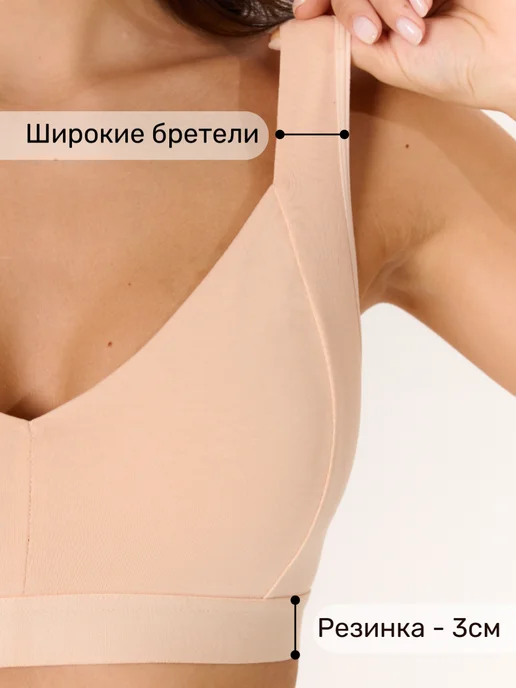 GreenBra Бюстгальтер хлопковый без косточек, бежевый, фото 2