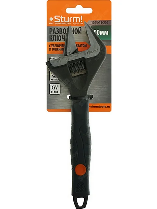Sturm! Ключ разводной с усил. тонкими губками 1045-11-200, 200мм, вариант, фото 7
