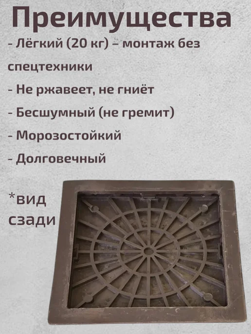 Люк квадратный для дренажного колодца 66, 66, фото 4