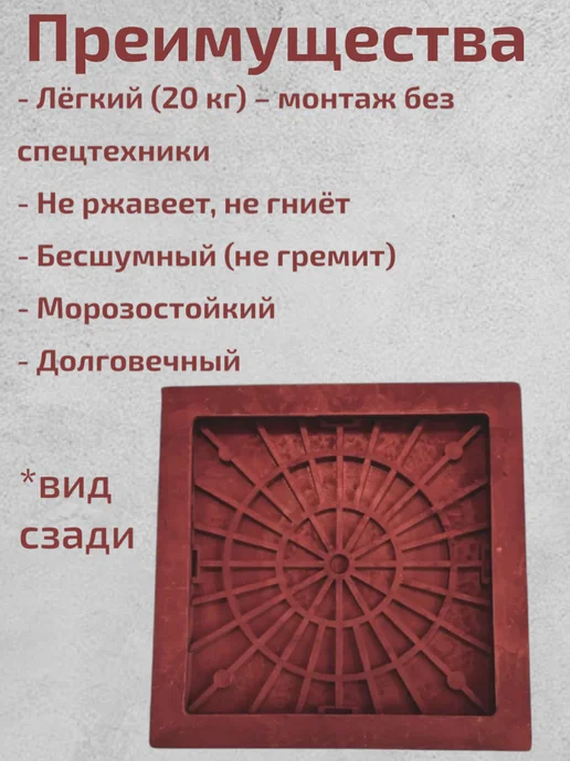 Люк квадратный для дренажного колодца 66, 66 5, фото 4