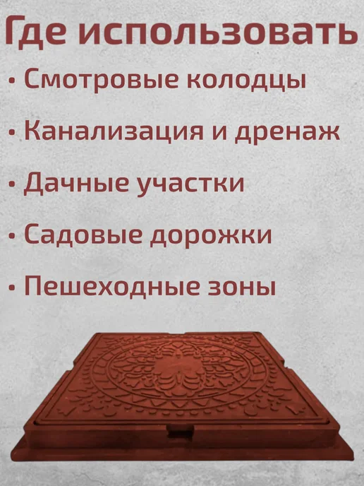 Люк квадратный для дренажного колодца 66, 66 5, фото 5