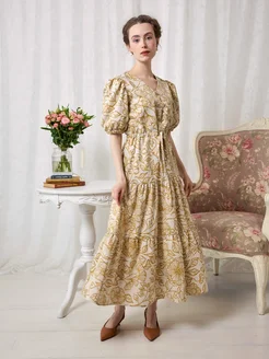 Платье льняное летнее винтажное Cher-Neva 401850752 купить за 7 200 ₽ в интернет‑магазине Wildberries