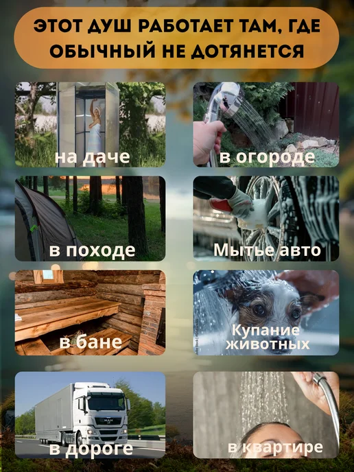 Душ портативный для дачи походный, вариант, фото 3