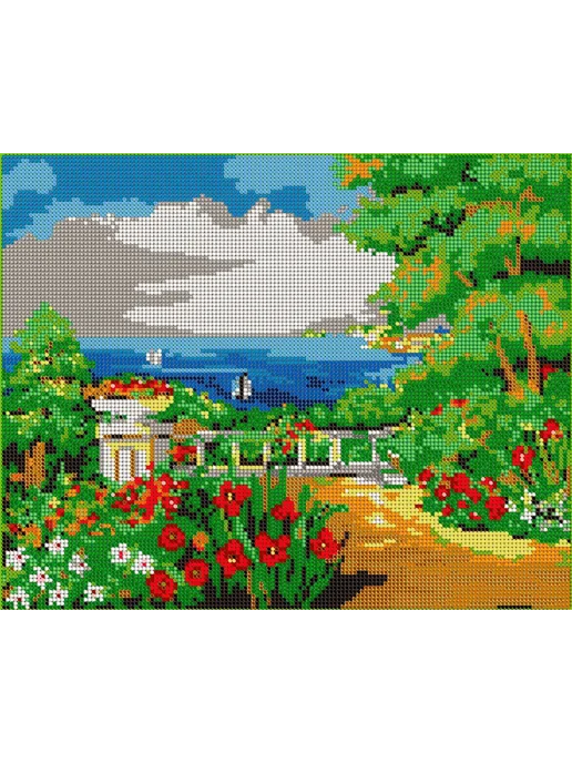 Картины Бисером Основа для вышивания бисером "Вид на море" 30х24, 30x24, фото 2