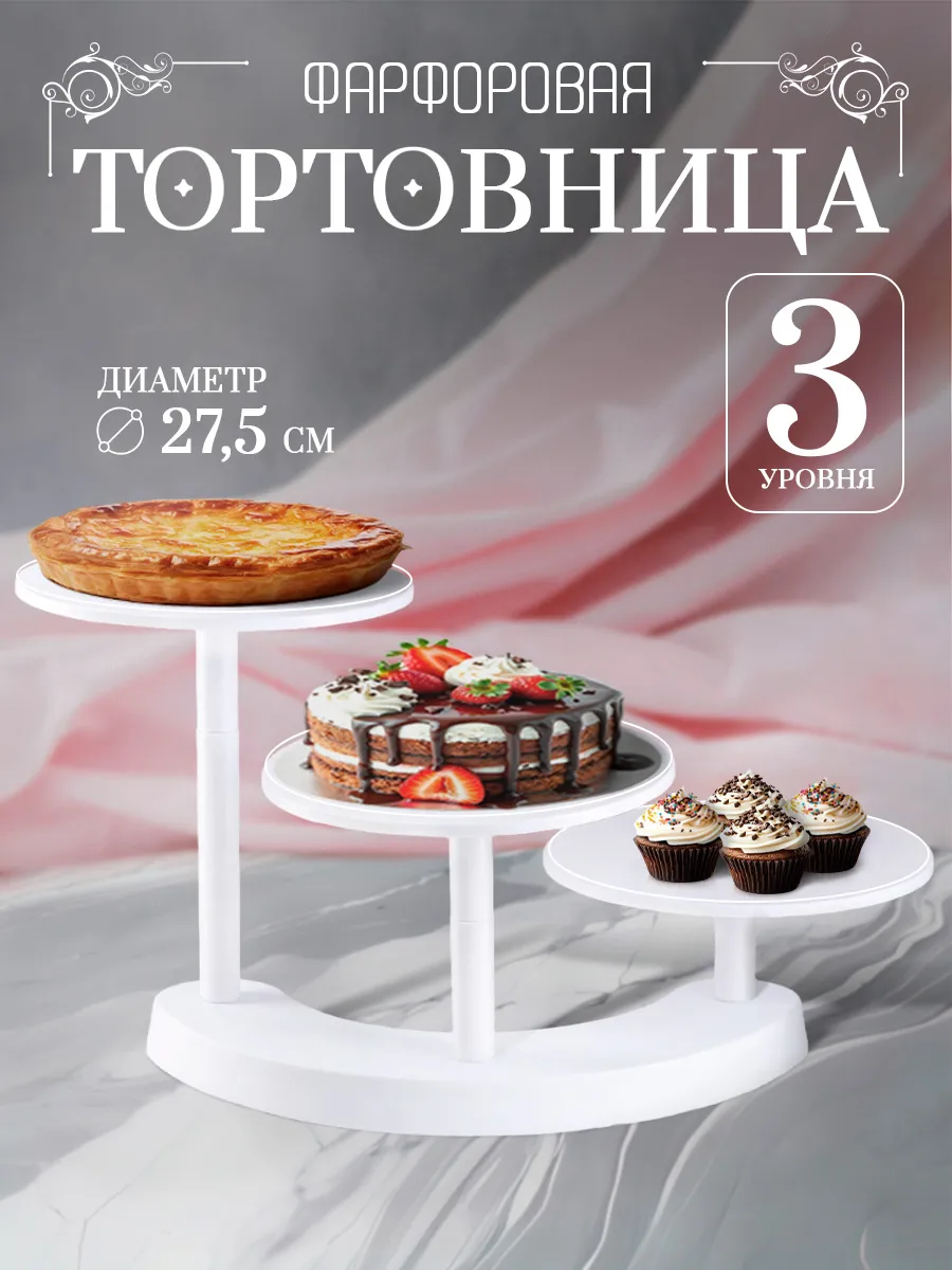Подставка для кондитерских изделий, d=27.5 см