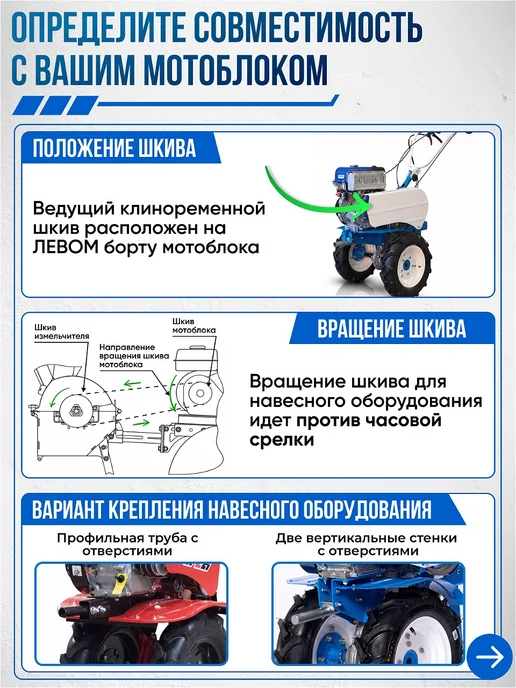 Геликон Пром Измельчитель садовый для веток на мотоблок, вариант, фото 4